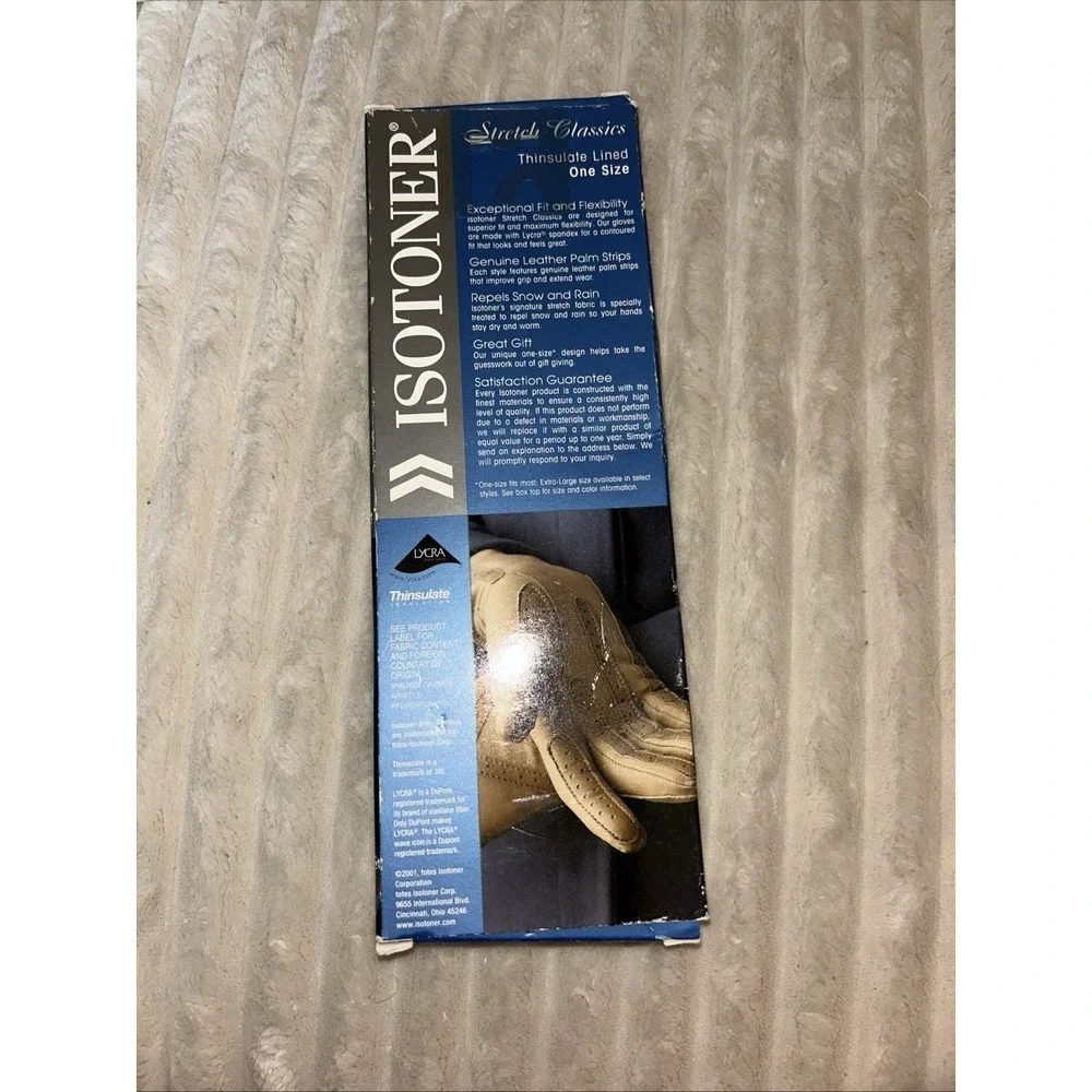 Isotoner Gloves Womens One Size Blue Classic Thinsulate Water Resistant Stretch - Picture 2 of 4